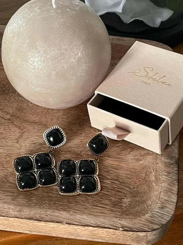 Femmes Saheline Boucles D'Oreille Noir Adele