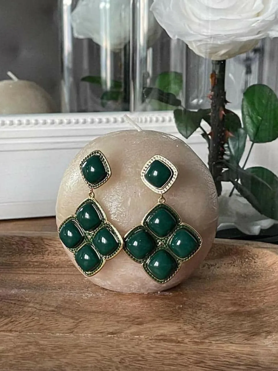 boucles_doreille_vert_ade_2.webp Femmes Saheline Boucles D'Oreille Vert Adele