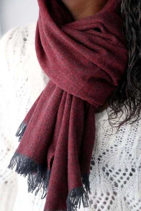 Femmes Saheline Echarpe Rouge Bordeaux Fiona