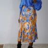 Femmes Saheline Jupe Midi Satinee Orange Gina
