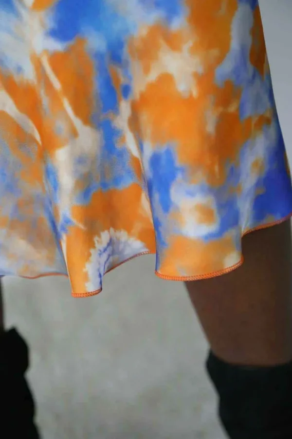 Femmes Saheline Jupe Midi Satinee Orange Gina