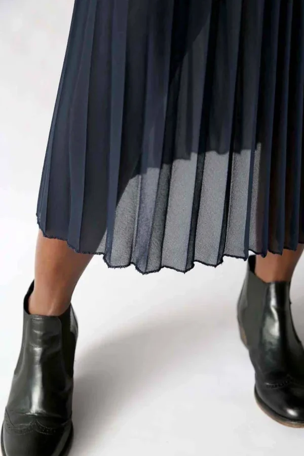 Femmes Saheline Jupe Plissee Uni Bleu Caudy