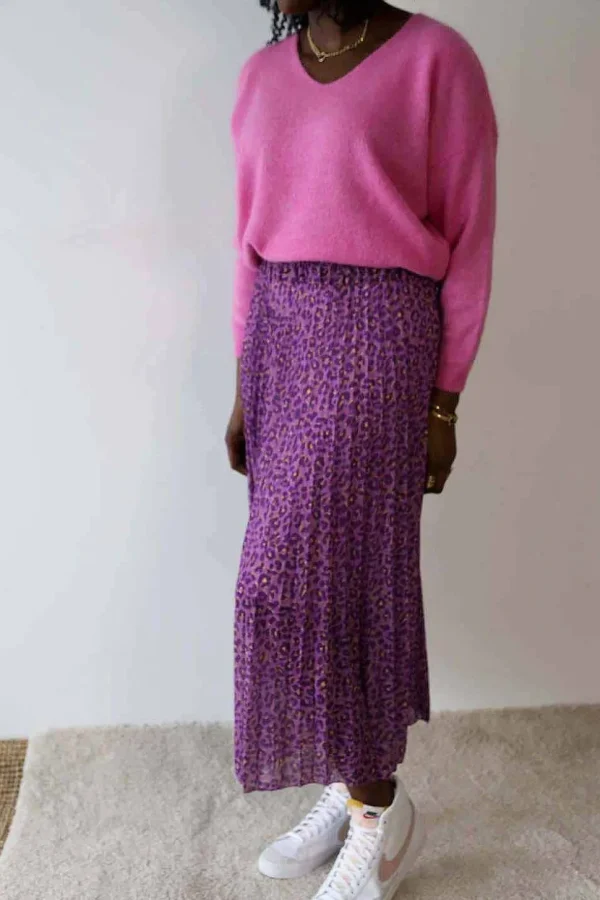 Femmes Saheline Jupe Plissee Violet Nimalia