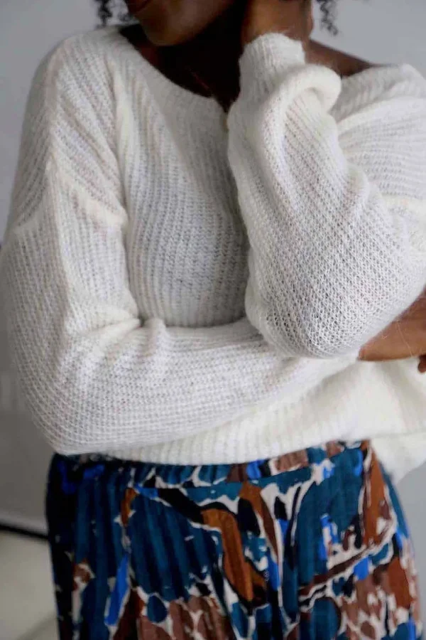 Femmes Saheline Pull Mohair Ecru Coline