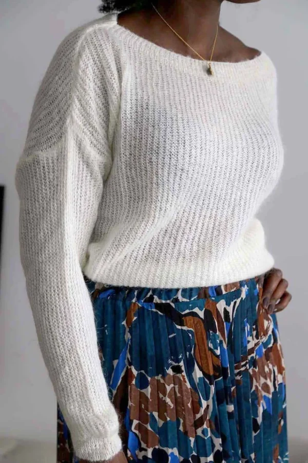 Femmes Saheline Pull Mohair Ecru Coline