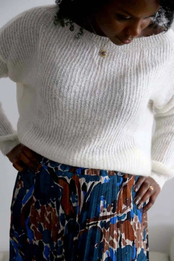 Femmes Saheline Pull Mohair Ecru Coline