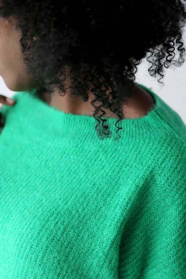 Femmes Saheline Pull Mohair Vert Coline