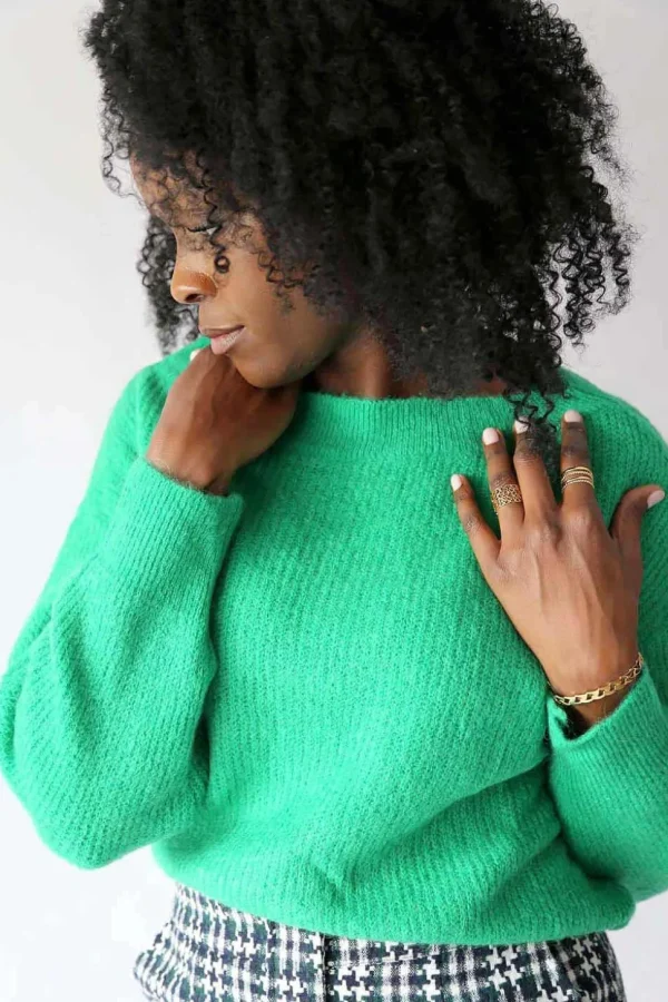 Femmes Saheline Pull Mohair Vert Coline