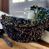 Femmes Saheline Sac Banane Bleu Peche A Sequins Xl Laumy