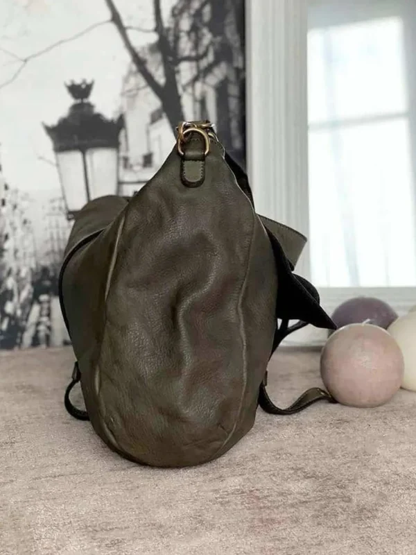 Femmes Saheline Sac Besace Cuir Vert Kaki Ninon