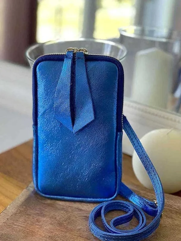 Femmes Saheline Sac Portable En Cuir Bleu Kira